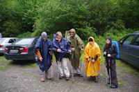 Camille, Alexendre, Bernard, Jacques et Fred sur le parking de Pleta del Estallo