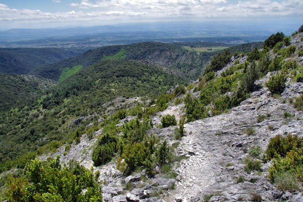 Sentier escarp en descendant aux Escoles