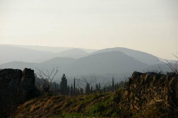 Les monts des Corbires depuis la Mtairie Miraills