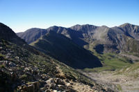 Le vallon de Cady depuis la sortie de la chemine Sud du Canigou