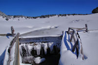 Un petit laquet gel sur le ruisseau de Ribals