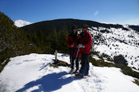 Marie Francoise et Camille au sommet du Puig d'Estaques