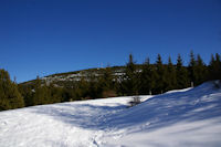 Le Roc d'Err depuis la table d'orientation sur le chemin menant au refuge de Ste Leocardie