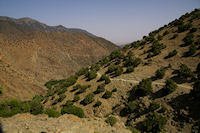 Le chemin dans la valle d'Azaden entre Tizi Oussem et Azib Tamsoult