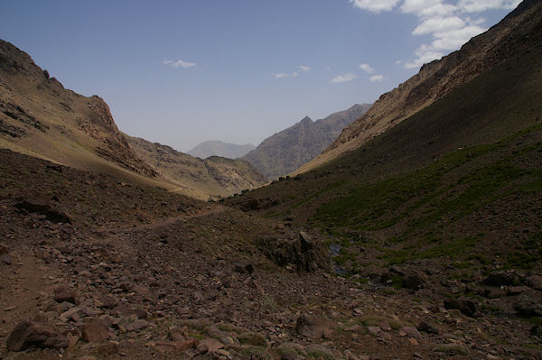 La voie normale menant au refuge du Toubkal