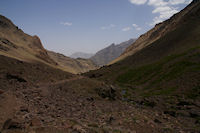 La voie normale menant au refuge du Toubkal