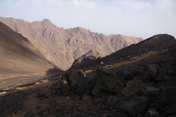 Le chemin parcourru depuis la crte Sud du Toubkal