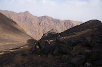 Le chemin parcourru depuis la crete Sud du Toubkal