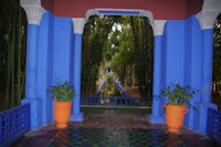 Les dominantes de Majorelle, bleu, vert et ocre