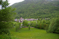 Aulus les Bains depuis le dessus des Gouttes