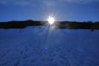 Soleil couchant sur le Roc de Mataly