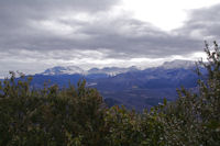 Le Pic de Soularac, le Pic de St Barthelemy, le Pic Galinat, le Pic du Han, le Trebezes et le Mont Fourcat depuis le Roc Marot