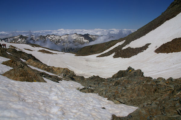 Le vallon sous la face Ouest du Pic du Montcalm