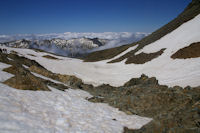 Le vallon sous la face Ouest du Pic du Montcalm