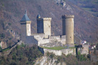 Le chateau de Foix depuis au dessus de l'Espinet