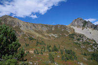 Pic de Tarbesou et Pic de la Coumeille de l'Ours depuis l'Etang Bleu