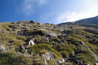 La rude montee vers le Col de Faustin