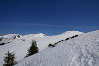 Les crtes enneigs des Pics de Burat, de Bassioues, de la Hage et de Bacanre