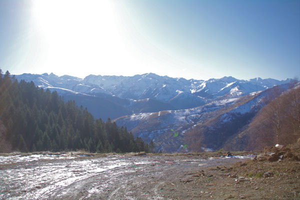 Les Pyrnes du Luchonnais depuis le vallon du ruisseau de Sacau