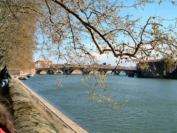 L'Hotel Dieu Saint Jacques et le Pont Neufdepuis les berges Garonne rive droite