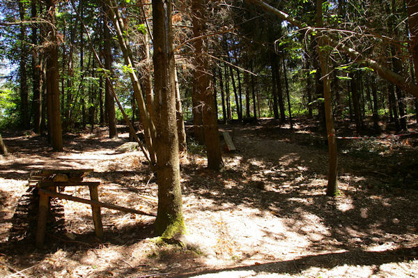 Des installations VTT en descendant dans le vallon du ruisseau Rels