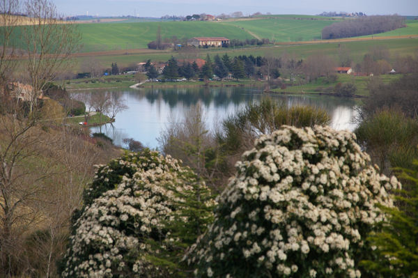 En arrivant au dessus du plan d'eau de la Tsauque