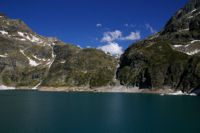 Le lac de Caillauas, au fond le col des Gourgs Blancs