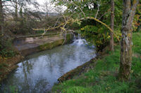 La retenue d'eau en amont du moulin de Nagen