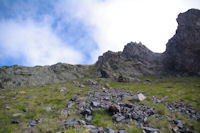 La coulee empruntee pour rejoindre le sommet du Pic de l'Arcoeche