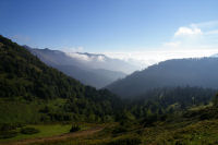 La valle du Bergon depuis le col de Bazs