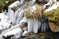 Stalagtites de glace dans le ruisseau d_Ourey