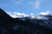 Les crtes enneiges au Sud Ouest du Pic du Midi d_Arrens, le plus pointu tant le Pic Sarret