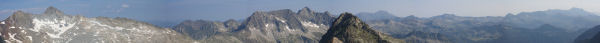 Panoramique Ouest-Nord depuis le pic d'Estaragne