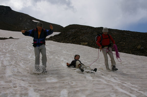 La descente du pic de Campbieil sur les nvs (sur les fesses pour certains)