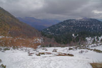 Le vallon du ruisseau de Taillade depuis le Col de Bazes