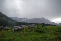 Tour et Casque du Marbore, Breche de Roland, Taillon et Gabietous depuis le plateau de Pailla