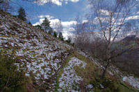 Le sentier sous les crtes de Penaube