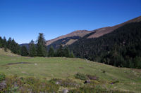 Vers la Cabane d'Artigue Longue, au fond, le Sommet du Pebere, le Sommet de Templa ou de Cornudere et la Crete de Berne