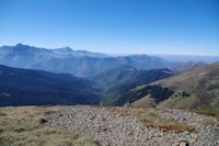 La Vallee de Bareilles, au fond, l'Arbizon, le Pic du Midi de Bigorre et le Signal de Bassia