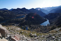 Les Lacs d'Aubert et d'Aumar et les Laquettes depuis les cretes de Barris d'Aubert