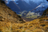 En bas, la valle d'Estaing