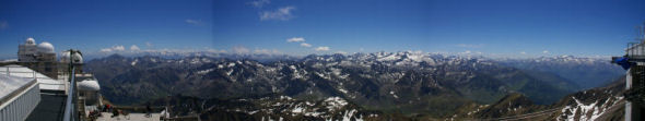 Panoramique vers le Sud du Pic du Midi de Bigorre