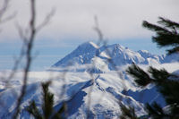 Le Pic du Midi de Bigorre depuis la fort au dessus de Couradre