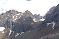 La Tour du Marbore dans l'echancrure du Col des Sarradets