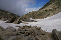 Descente de la Coume Estrete dans les neves