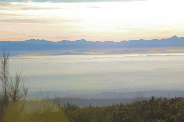 Les Pyrnes depuis la crte du vallon de Poutou