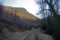 Le chemin remontant la valle du ruisseau de Laussire