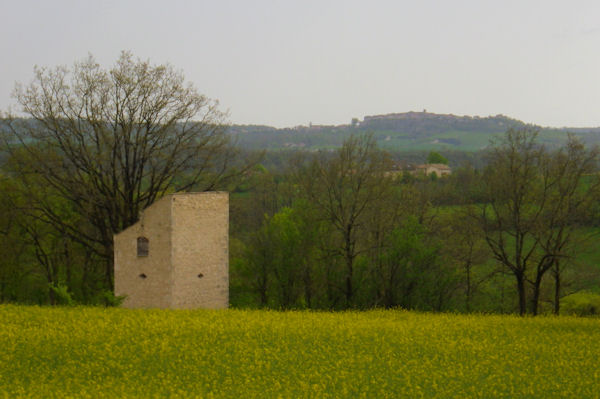 Un pigeonnier vers Le Sol, au fond, Castelnau de Montmiral