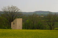 Un pigeonnier vers Le Sol, au fond, Castelnau de Montmiral