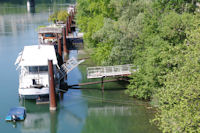 Les pniches sur le Rhone depuis le Pont Morand